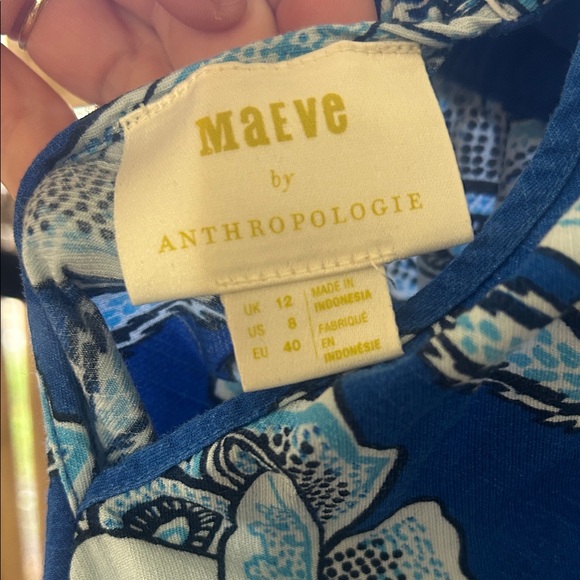 Anthropologie Maeve Chic Blue Floral Halter Top - Picture 4 of 7